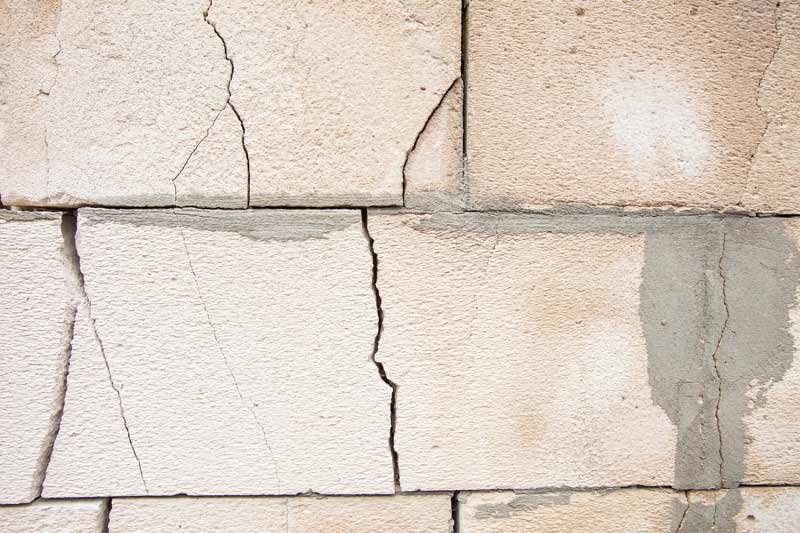 Beige colour wall crack